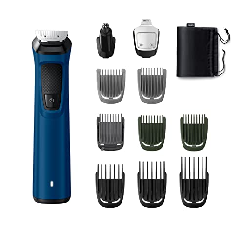 PHILIPS MG7707/15, 12-in-1 All-in-1 Trimmer. Power adapt technology for precise trimming Grooming Kit 120 min Runtime 11 Length Settings  (Blue)