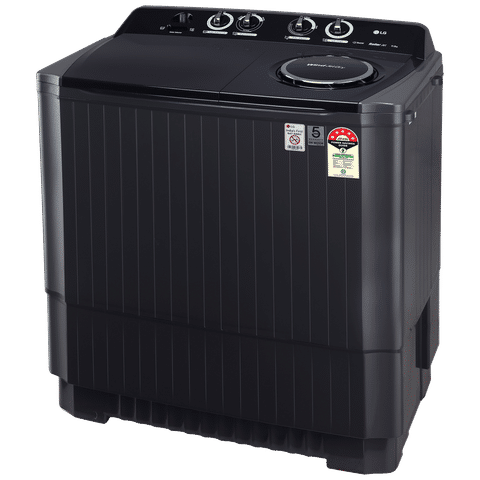LG 11.5 Kg 5 Star Wind Jet Dry Rat Away Technology Semi-Automatic Top Loading Washing Machine (P115ASKAZ, Middle Black)